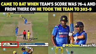M S Dhoni 139 takes India from 76-4 to 303-9 Unbelievable Batting vs Australia at Mohali