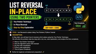 List Reversal In-Place Using Two Pointers | Python Tutorial