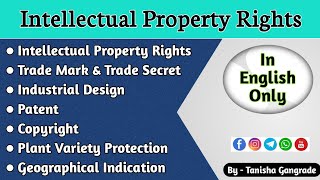 Intellectual Property Rights | IPR | Patent | Copyright | Trade Mark by Tanisha Gangrade in English