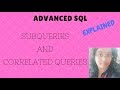 sub queries and correlated queries
