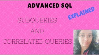 sub queries and correlated queries