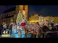 Krakow Christmas Market 4K Poland Walking Tour 2024