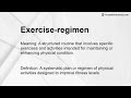 exercise regimen meaning