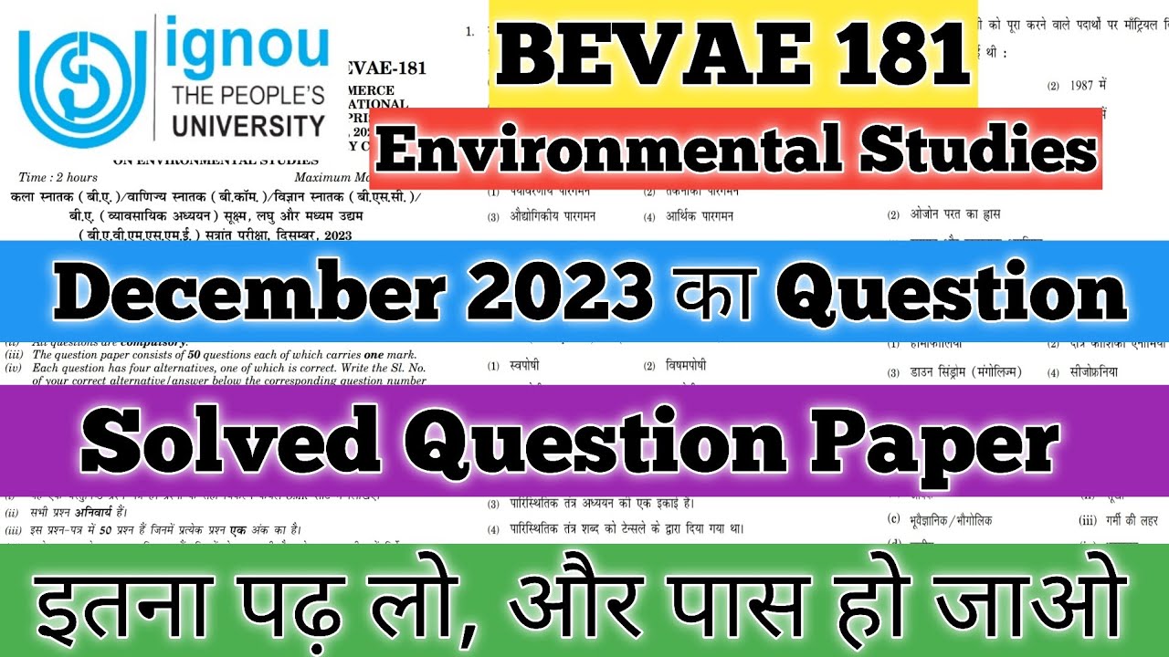 IGNOU BEVAE 181 Important Question For Exam BEVAE 181 Pervious Year ...