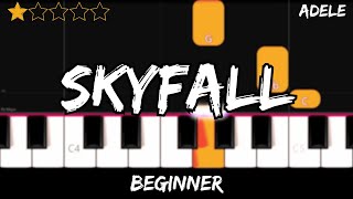 Adele - Skyfall - Easy Beginner Piano Tutorial - For 1 Hand