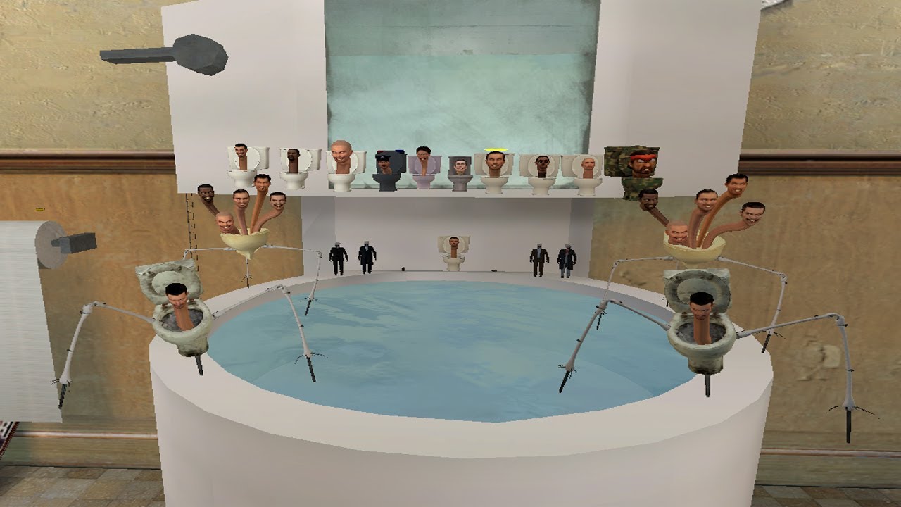 All New Skibidi Toilet Family In Bathroom Garry's Mod - YouTube