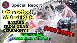 Wetaskiwin Composite  High School Water fight threatened with suspensions and fines.