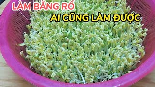 Cách làm giá đỗ bằng rổ | Cách làm giá đỗ trắng mập đơn giản ai cũng làm được