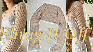 How To Knit A Shrug Step by Step Tutorial Arm Warmer | Knitted Shrug Cardigan Shrug It Off