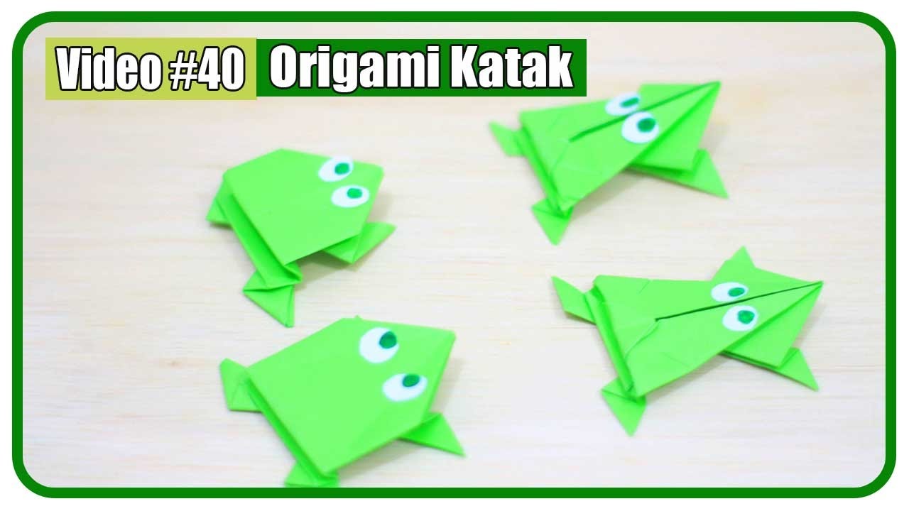 Origami Katak Lompat/ Kodok Loncat 2 Versi Mudah | Mainan Anak Kertas ...