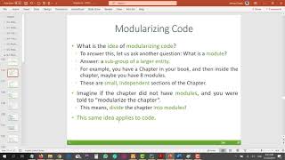 CPIT110 Chapter 6 (#80): 6.7 Modularizing Code - Part 1 of 2