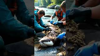 Sea Otter With Fur Covered By Clusters Of Small Moats Successfully Removed