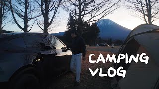 (ENG SUB) [Vlog: Camping in Japan] Tesla Model Y Mt. Fuji Car Camping Adventure