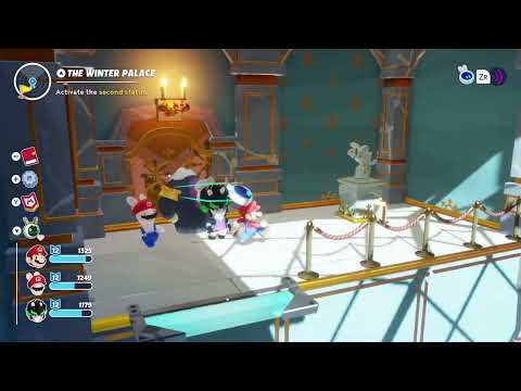 Mario + Rabbids Sparks of Hope: How to Activate the Left Statue in the Winter Palace | Door guide