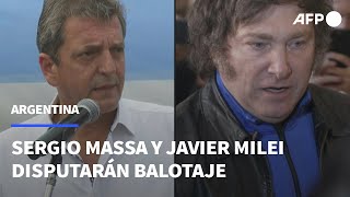 Sergio Massa y Javir Milei irán a balotaje presidencial en Argentina | AFP