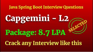 Capgemini L2 Interview | Spring Boot Questions