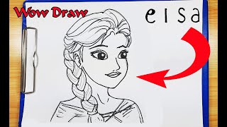 How To Draw Elsa - How to turn word ELSA into a CARTOON - Drawing Elsa - Frozen 2 - Frozen Elsa
