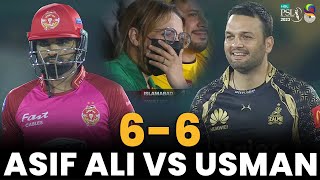 Asif Ali vs Usman Qadir | 6 - 6 | Peshawar Zalmi vs Islamabad United | Match 12 | HBL PSL 8 | MI2A