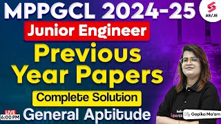 MPPGCL JE Recruitment 2024 | MPPGCL JE General Aptitude PYQs Solutions | Gopika Ma'am