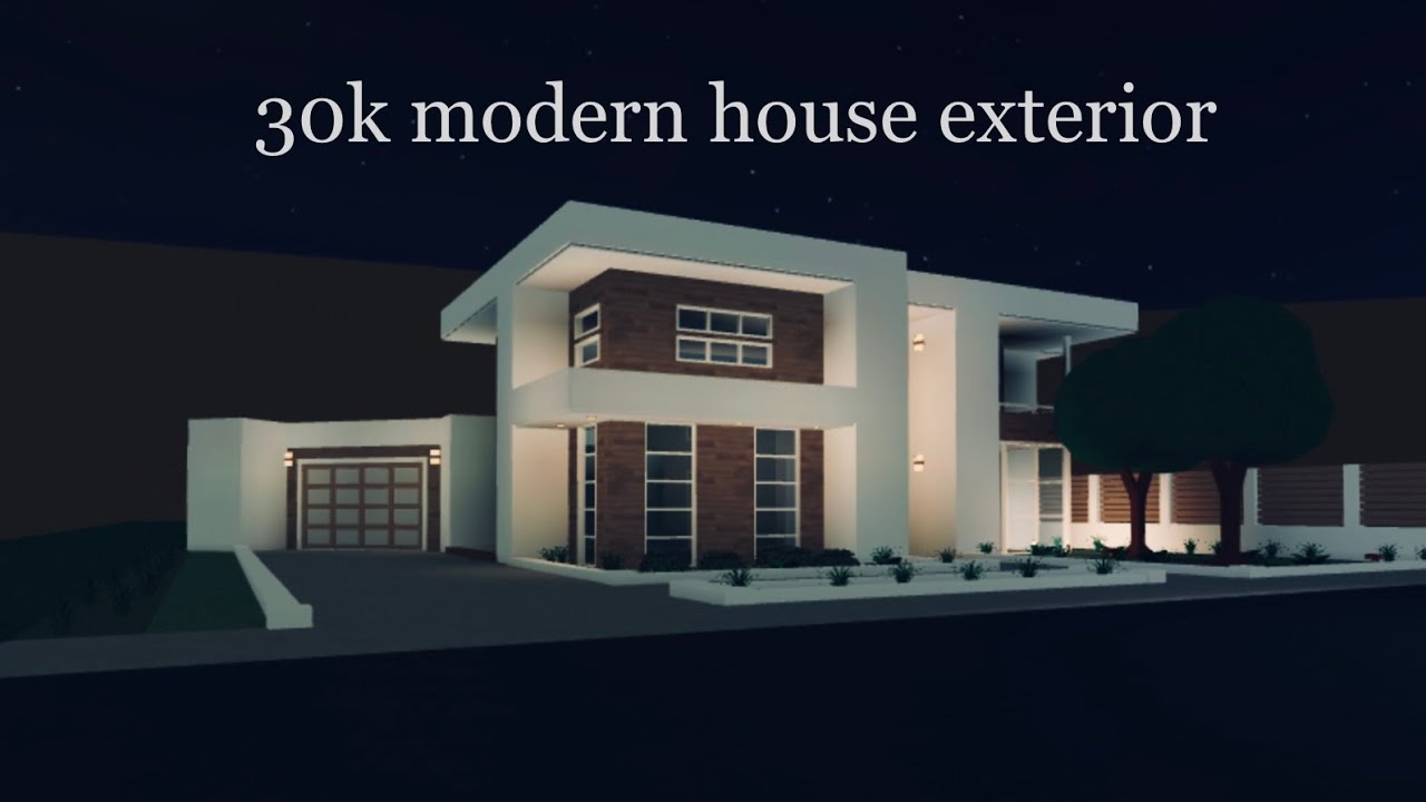 Bloxburg: 30k Modern House Exterior | Speed-build - YouTube