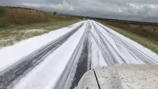 Intensa granizada entre la localidad de Naschel y Paso Grande (San Luis)