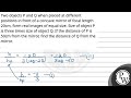 two objects p and q when placed at different positions in front of a concave mirror of focal len....