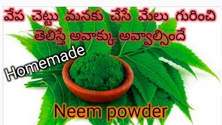 Neem powder preparation ఔషధ మొక్క వేప మనకు చేసే మేలు, వేప పొడి తయారీ, వాడుకొనేవిధానం.