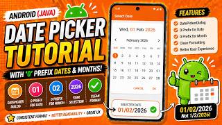 ANDROID - DATEPICKER TUTORIAL IN JAVA | WITH "0" PREFIX DATES AND MONTHS LIKE "01", "02" ETC.