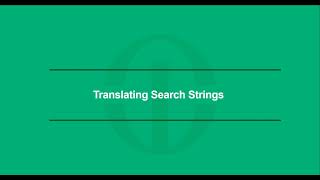 Translating Search Strings
