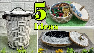 5 Diy Rooe Organizer/ Diy Home Crafts/ Rope Craft Ideas