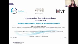 Advance RI CTR Implementation Science Seminar Series | Amelia Van Pelt, PhD, MPH