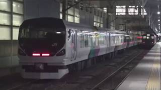 夜の長野駅にE257系M-106編成、8番線に現れ南留置へ。