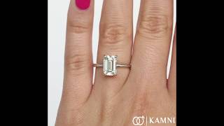 2.01ct Emerald Cut Diamond Set In A Platinum DBK Classic Solitaire Setting With No Diamond Accents