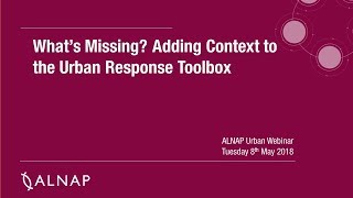 What S Missing Adding Context To The Urban Response Toolbox Urban Webinar 18