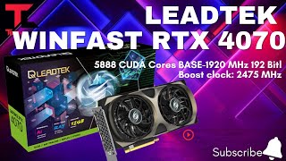 Leadtek Graphics Card WinFast RTX 4070 HURRICANE 12G 5888 CUDA Cores Base clock 1920 | Tech Land