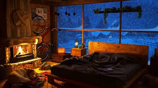 I Fell Asleep in 5 Minutes! Winter Fireplace and Blizzard Sounds for Deep Sleep and NO Insomnia