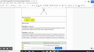 Guided Proof: Vertical Angles Theorem