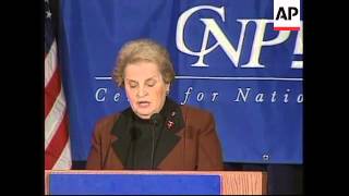 USA: WASHINGTON: MADELEINE ALBRIGHT US FOREIGN POLICY SPEECH