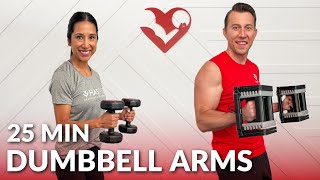 Dumbbell Arms Workout at Home for Women & Men - 25 Min Biceps and Triceps Workout with Weights