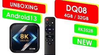 Smart TV BOX DQ08 RK3528 UNBOXING