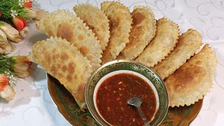 Chebureks at home! Delicious chebureks with minced meat Uzbek recipe!