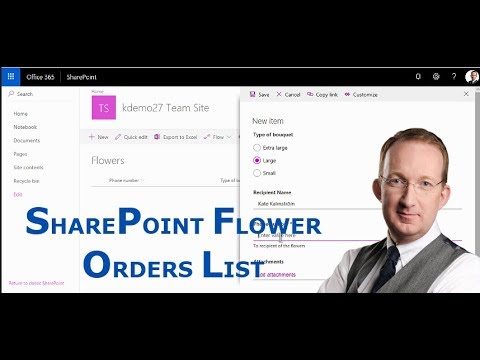 SharePoint Flower Orders List SharePoint Flower Orders List