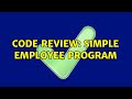 Code Review: Simple Employee program