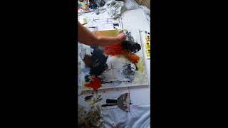 Abstract Painting Demonstration: Second Layer of [No.1] Square One series