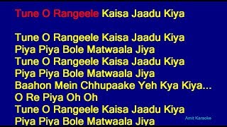 Tune O Rangeele Kaisa Jaadu Kiya - Lata Mangeshkar Hindi Full Karaoke with Lyrics