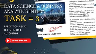 let's Grow more Intern Task : 3 Prediction using Decision Tree Algorithm: #datascience #internship
