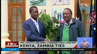 President Uhuru meets meet Zambia's president Edgar Lungu