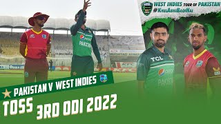 Toss | Pakistan vs West Indies | 3rd ODI 2022 | PCB | MO2T