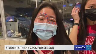 Gonzaga students thankful for team after historic run comes to an end in national title game