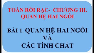 QUAN HỆ  HAI NGÔI VÀ CÁC TÍNH CHẤT I TOÁN RỜI RẠC - CHƯƠNG 3 - QUAN HỆ HAI NGÔI